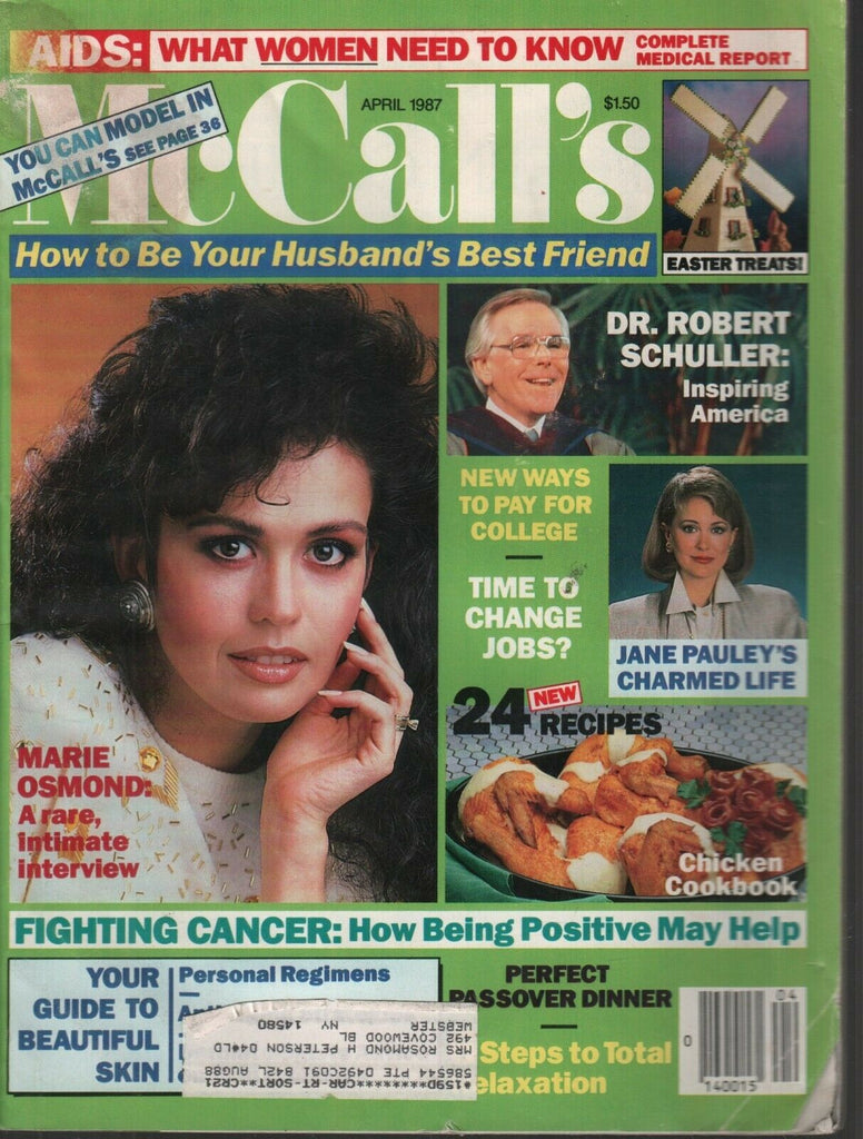 McCall's Magazine April 1987 Marie Osmand Jane Pauly Robert Schuller 102419AME
