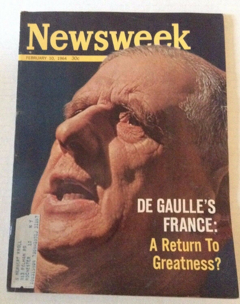 Newsweek Magazine Charles De Gaulle's France February 10, 1964 101216R