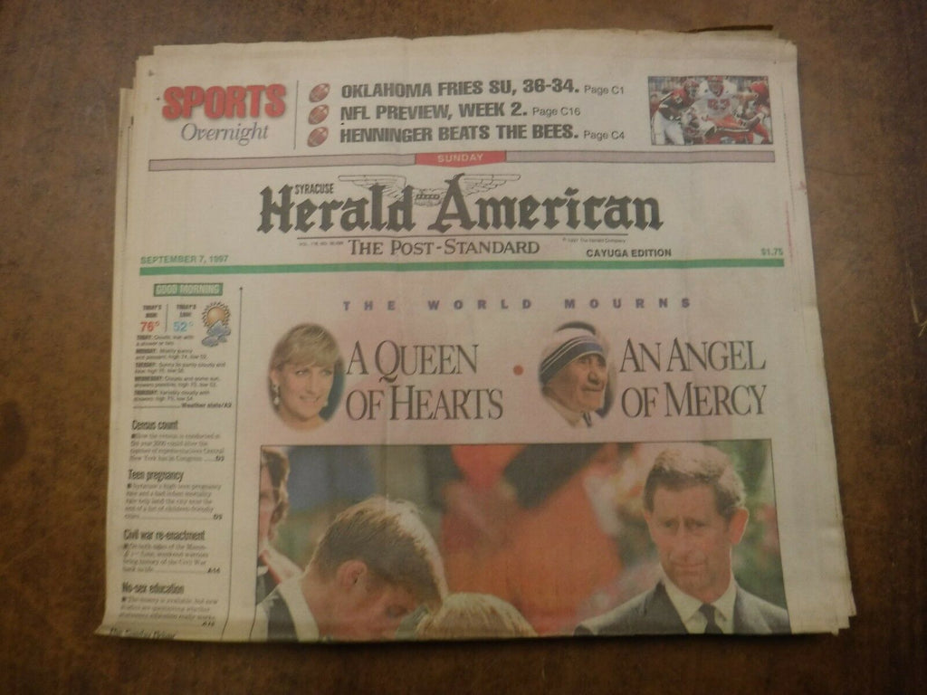 Syracuse Herald American Newspaper Sep. 7 1997 Princess Di VG No ML 022117nonjhe