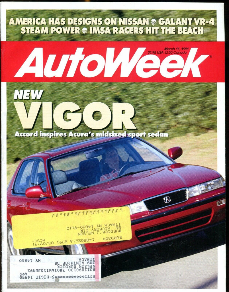 AutoWeek Magazine March 11 1991 Acura EX w/ML 022417nonjhe