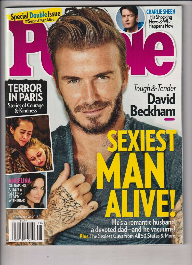 People Weekly Mag David Beckham Charlie Sheen November 30, 2015 030920nonr