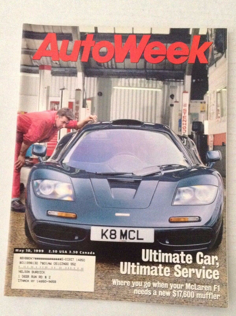 Autoweek Magazine McLaren F1 May 10, 1999 020617RH