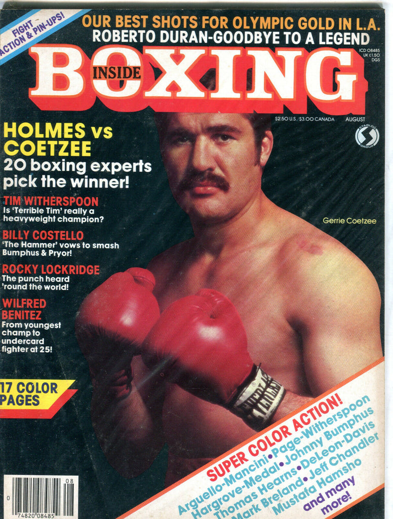 Inside Boxing Magazine August Gerrie Coetzee Larry Holmes EX 060716jhe
