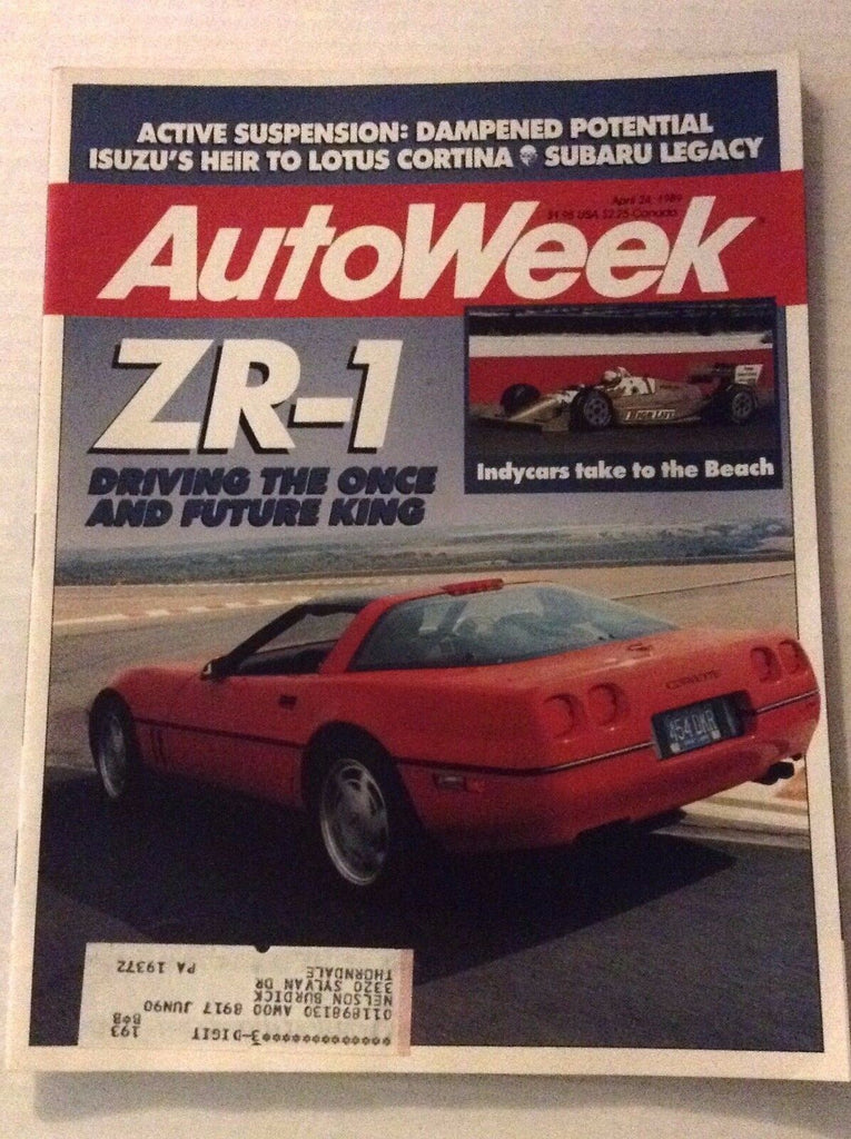 Autoweek Magazine ZR-1 Indycars Take To Beach April 24, 1989 011717RH