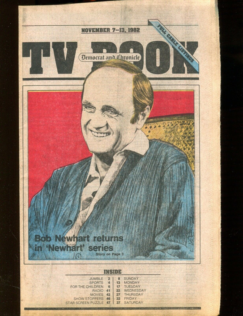 TV Book Democrat & Chronicle Nov. 7-13 1982 Bob Newhart EX 022317nonjhe
