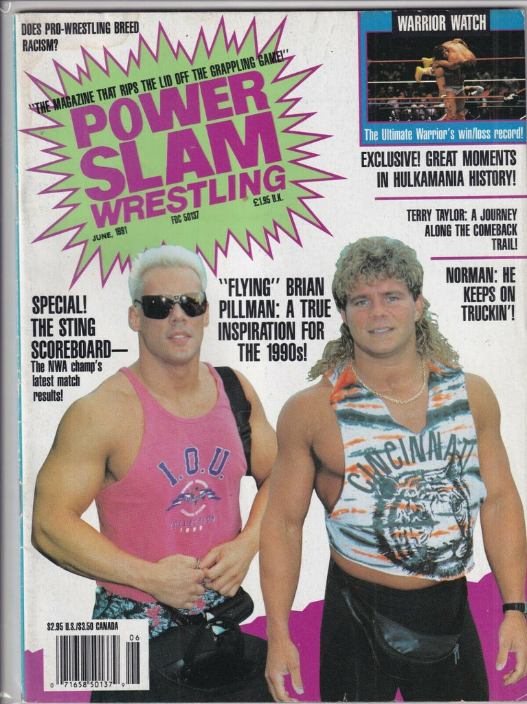 Power Slam Wrestling Mag Sting Brian Pillman Terry Taylor June 1991 091719nonr