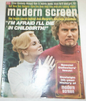 Modern Screen Magazine Ethel Kennedy & Ann-Margret January 1972 NO ML 072914R