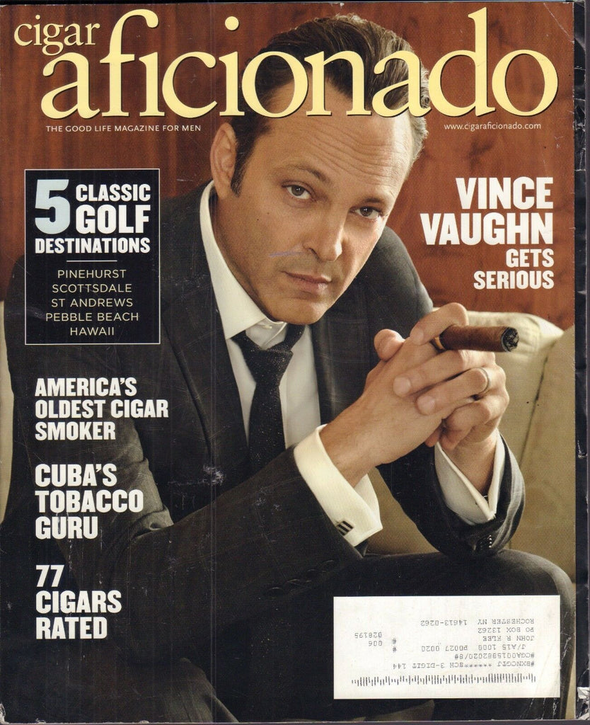 Cigar Aficionado August 2015 Vince Vaughn w/ML Vg 010317DBE2