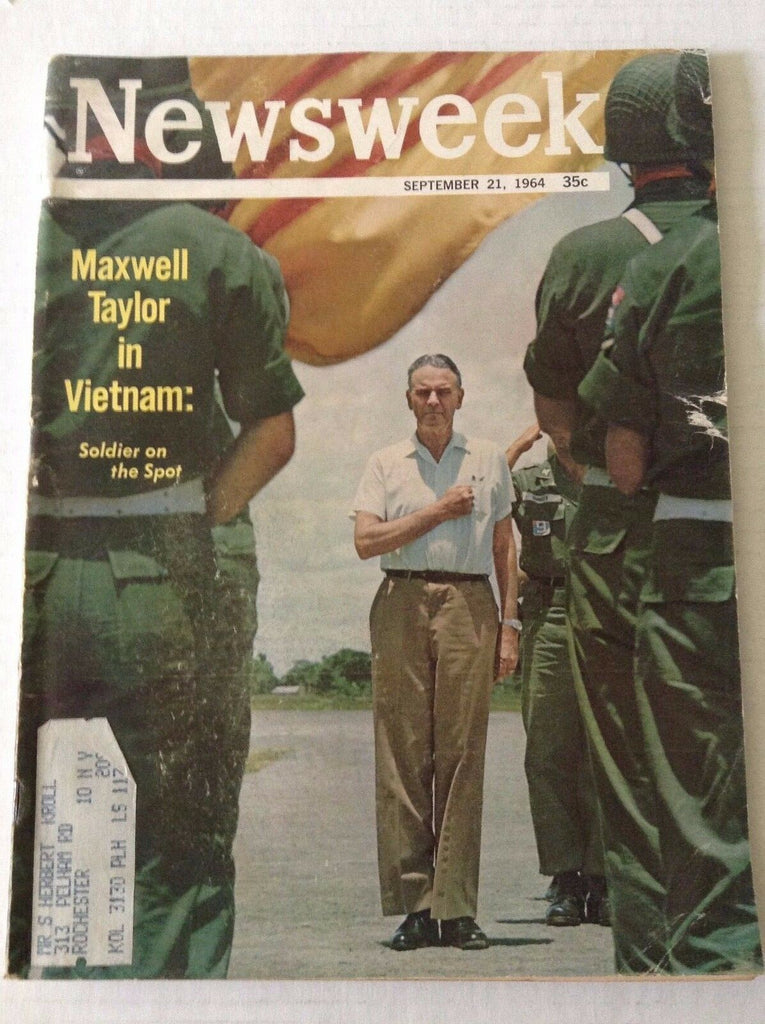 Newsweek Magazine Maxwell Taylor In Vietnam September 21, 1964 101216R2