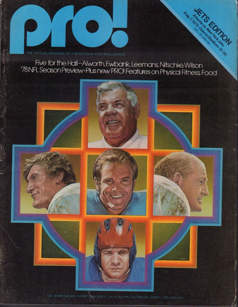 Pro! Magazine August 7 1978 Falcons vs. Jets Ray Nitschke 101917nonjhe
