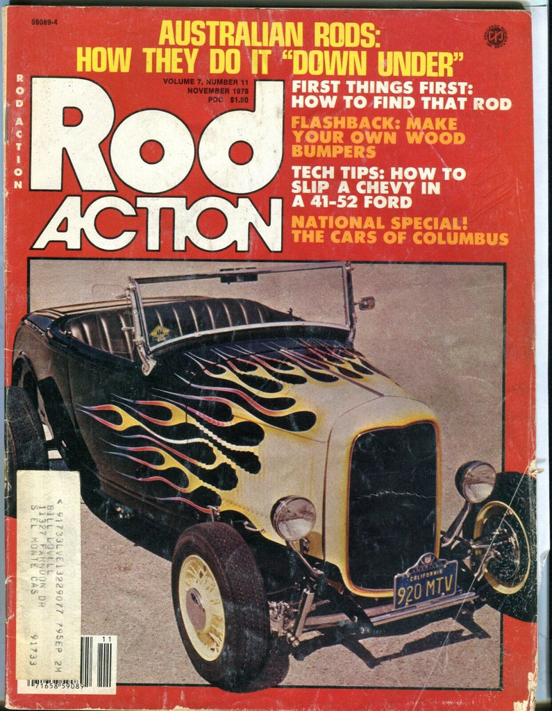 Rod Action Magazine November 1978 Hudson Australian Rods VG w/ML 032017nonjhe