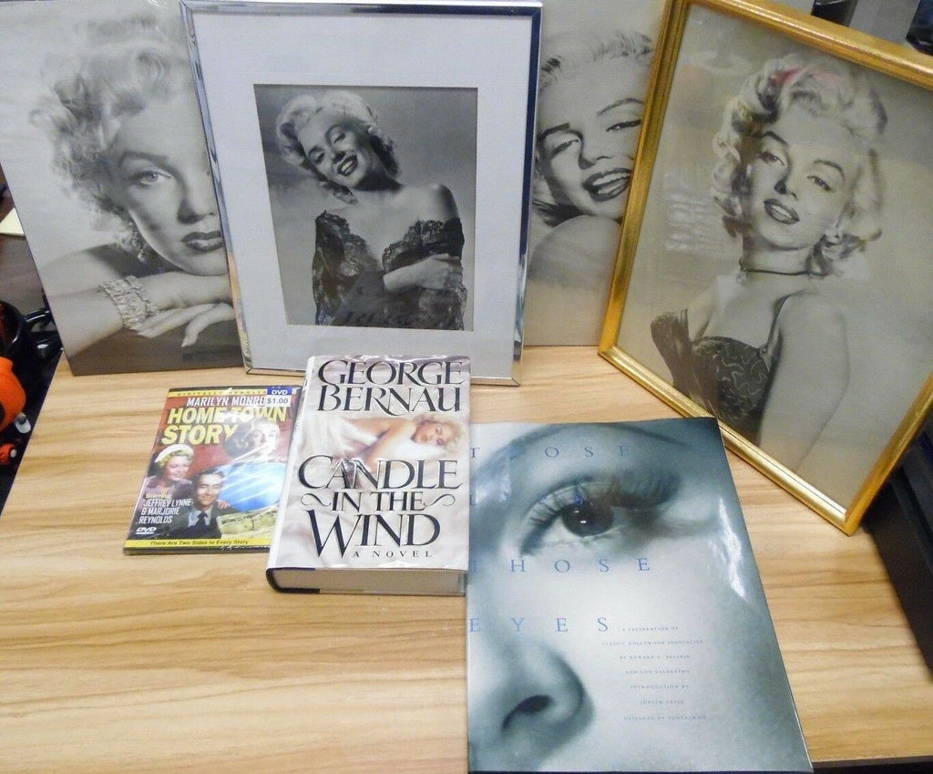 Marilyn Monroe Lot of 7 2 books 1 DVD and 2 Pictures 2 framed 020918DBL