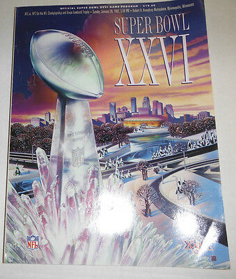 Super Bowl XXVI Magazine AFFC Vs NFC Official Program 1992 081214R2
