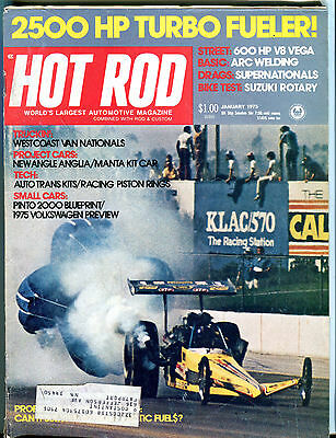 Hot Rod Magazine January 1975 2500HP Turbo Fueler! EX 072116jhe
