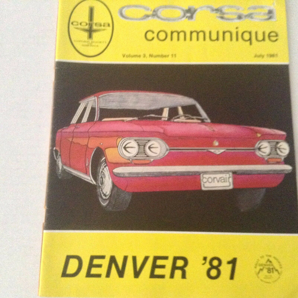 Corsa Communique Magazine 1981 Convention In Denver July 1981 060417nonrh
