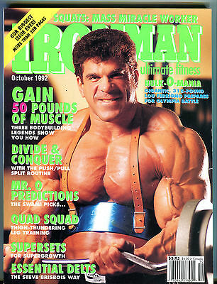 IronMan Magazine October 1992 Lou Ferrigno Steve Brisbois EX 010416jhe