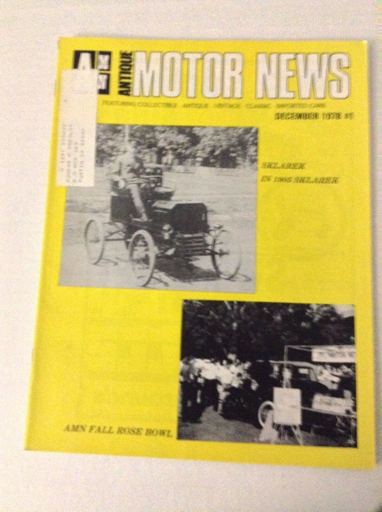 Antique Motor News Magazine Sklarek In 1905 Sklarek December 1978 032217NONRH