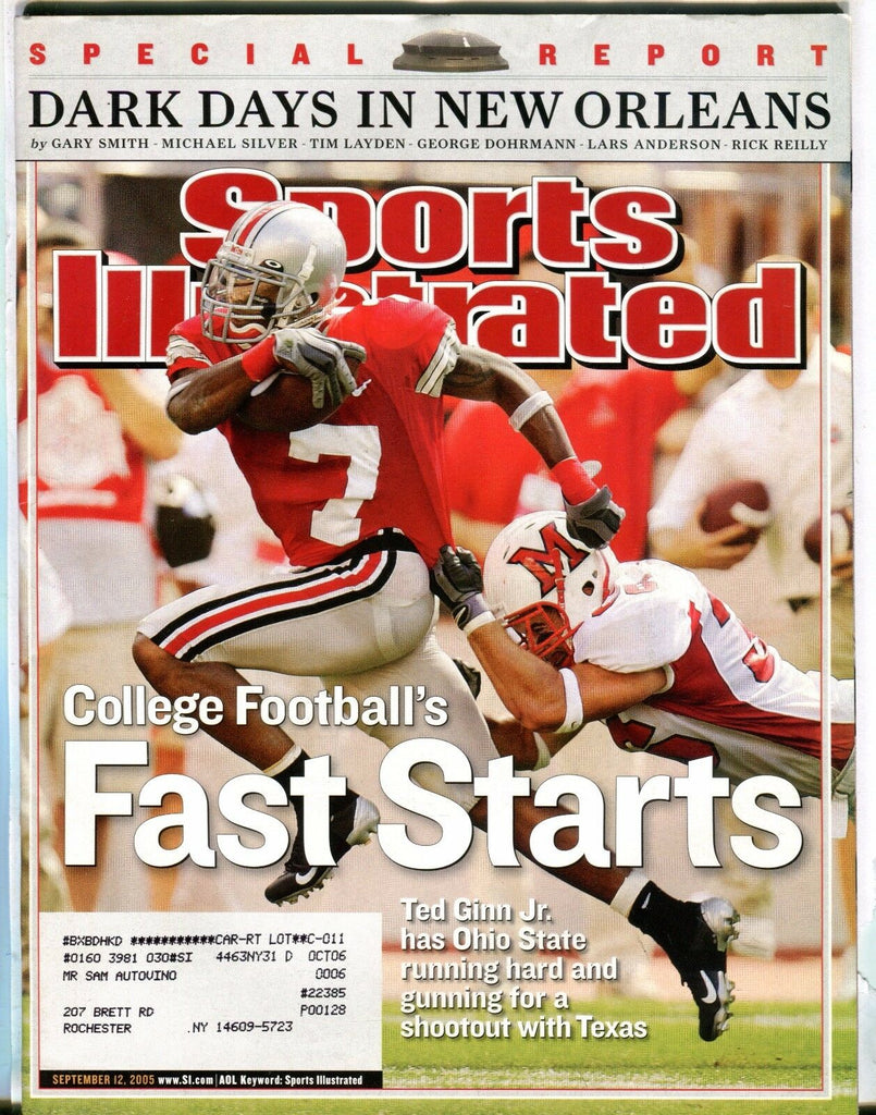 Sports Illustrated Magazine Sept. 12 2005 Ted Ginn Jr. EX w/ML 030817nonjhe