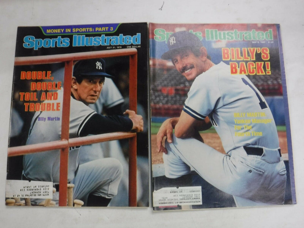 Sports Illustrated Magazine Lot Of 2 Billy Martin EX w/ML's 092016jhe