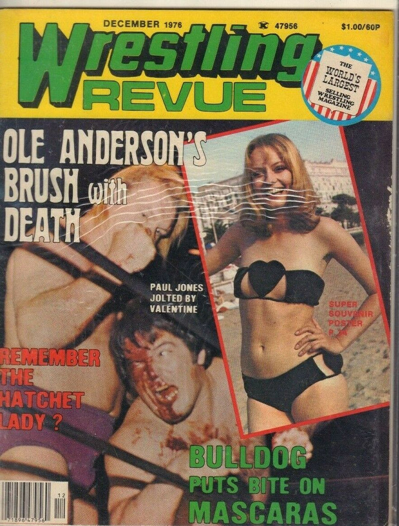 Wrestling Revue March 1976 Ole Anderson Paul Jones w/Poster 022719DBE