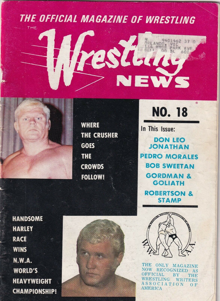 Wrestling News The Crusher Harley Race Verne Gagne No.18 June 1973 062319nonr