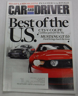 Car And Driver Magazine CTS-V Coupe & Mustang GT 5.0 March 2010 072815R