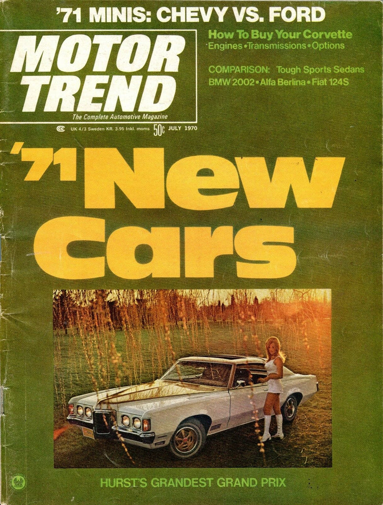 Motor Trend Magazine July 1970 '71 New Cars VG No ML 091916jhe