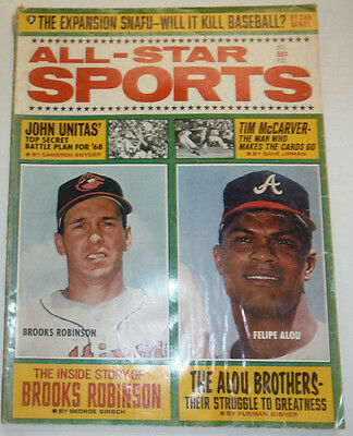 All-Star Sports Magazine John Unitas' & Tim McCarver October 1968 121014R2