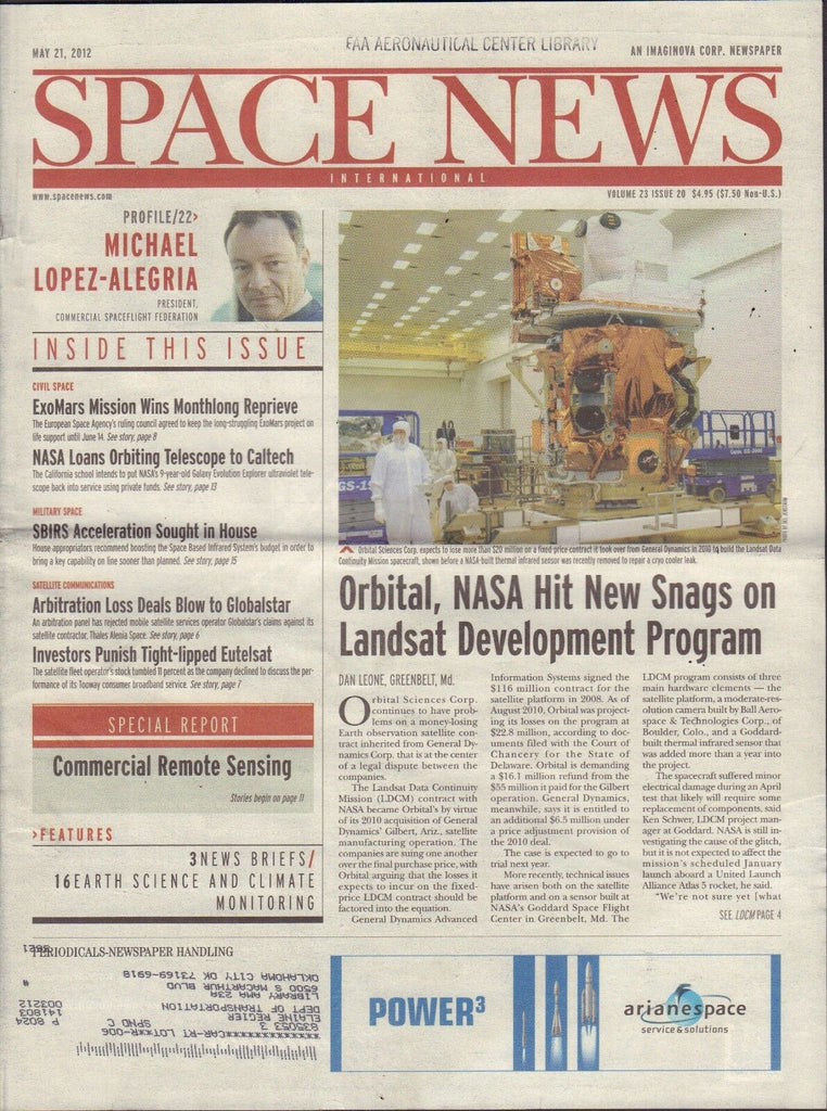 Space News May 21 2012 Michael Lopez-Alegria, NASA, SBIRS FAA w/ML 110716DBE