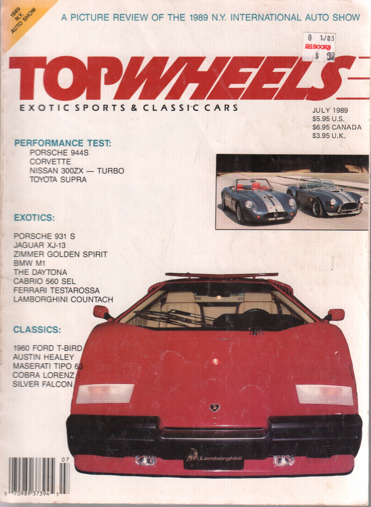 Top Wheels July 1989 Lamborghini Countach Nissan 300ZX 032720DBE