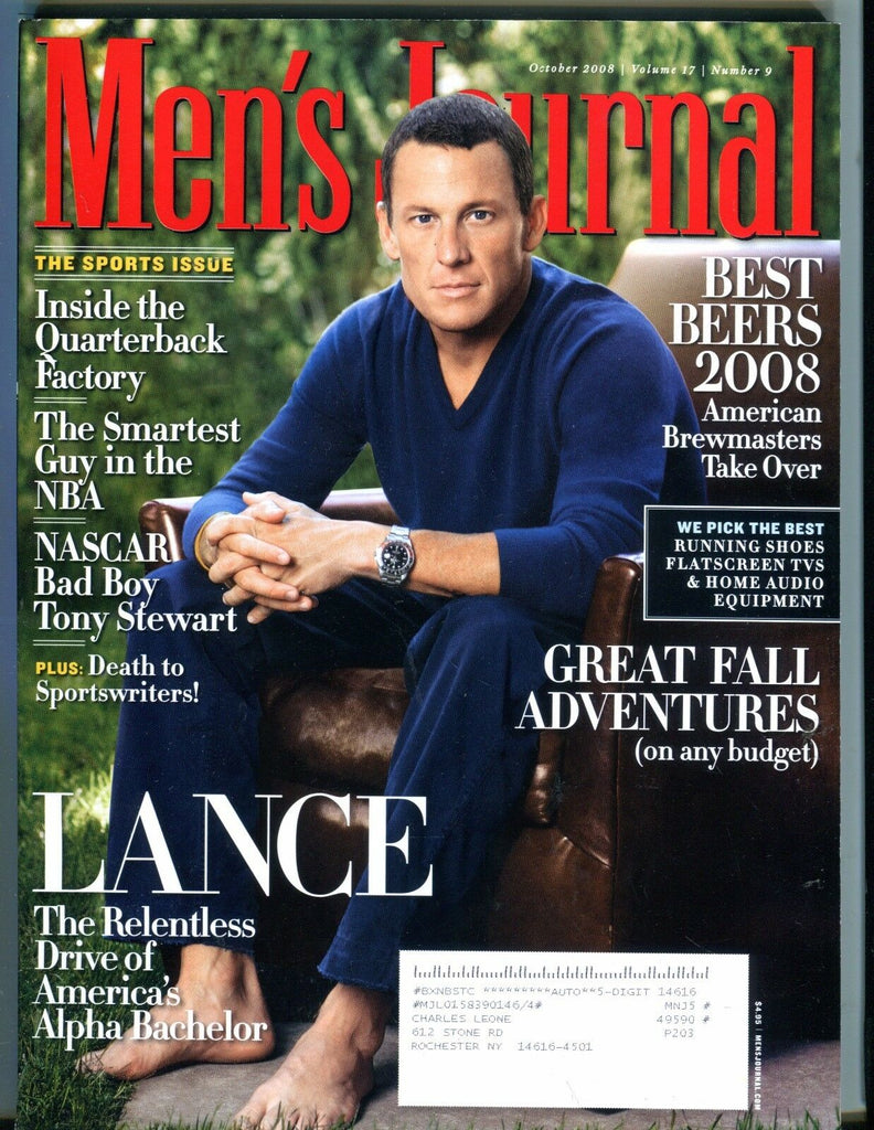 Men's Journal October 2008 Lance Armstrong EX w/ML 050317nonjhe
