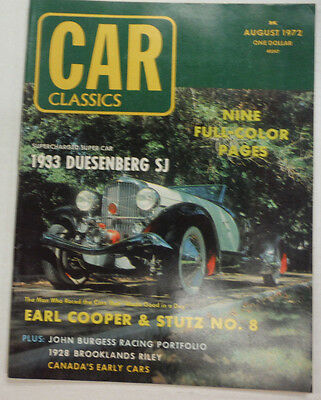 Car Classics Magazine 1933 Duesenberg SJ & Earl Cooper August 1972 052115R2