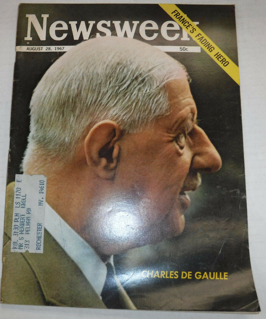 Newsweek Magazine Charles De Gaulle August 28, 1967 101816R