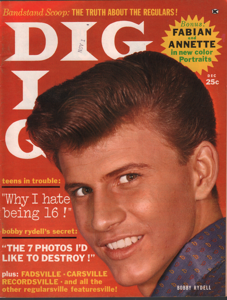 Dig Magazine December 1960 Bobby Rydell Annette Funicello 070820AME