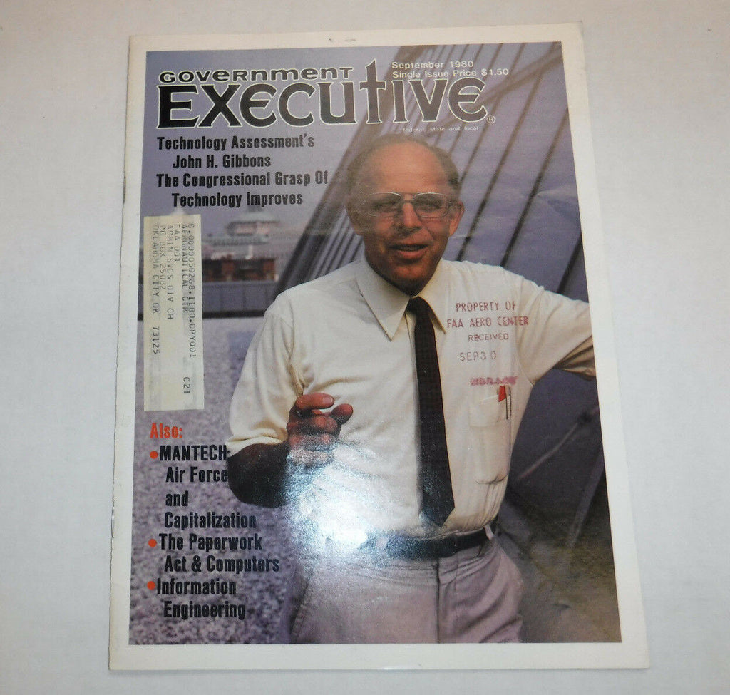 Government Executive Magazine John H. Gibbons September 1980 FAA 110216R