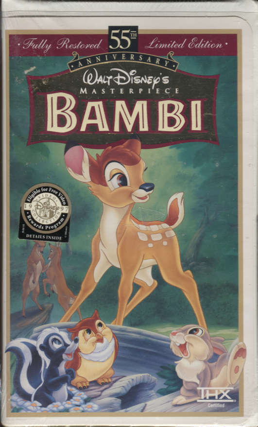 Bambi Limited Edition Walt Disney's Masterpiece VHS 55th Anniversary 101819DVHS