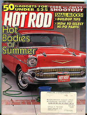 Hot Rod Magazine August 1994 Hot Bodies Of Summer EX 021816jhe