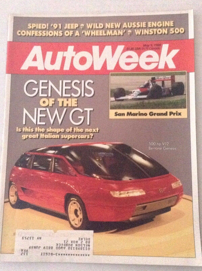 Autoweek Magazine 500HP V2 Bertone Genesis May 9, 1988 011717RH