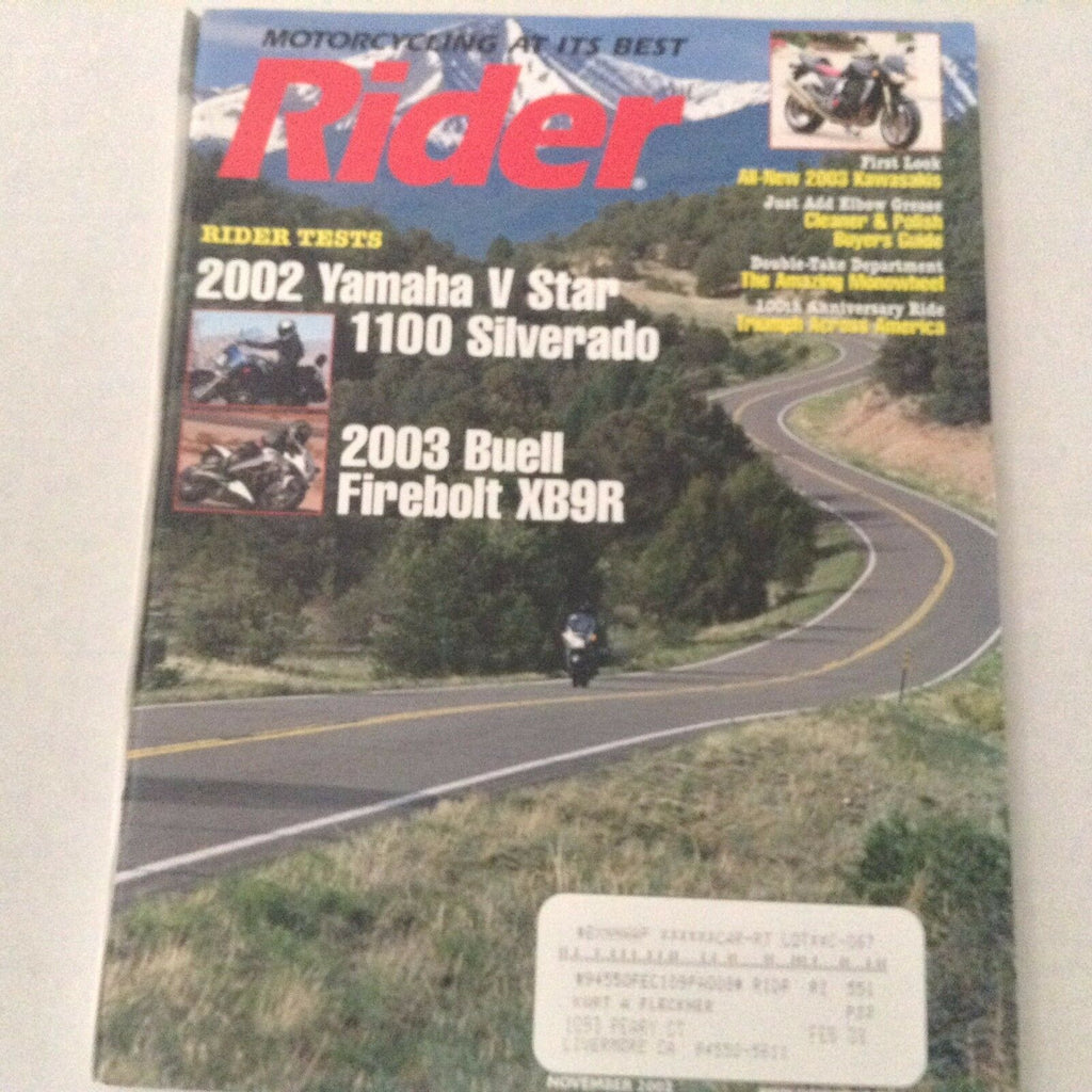 Rider Magazine 2002 Yamaha V Star 1100 Silverado November 2002 061017nonrh