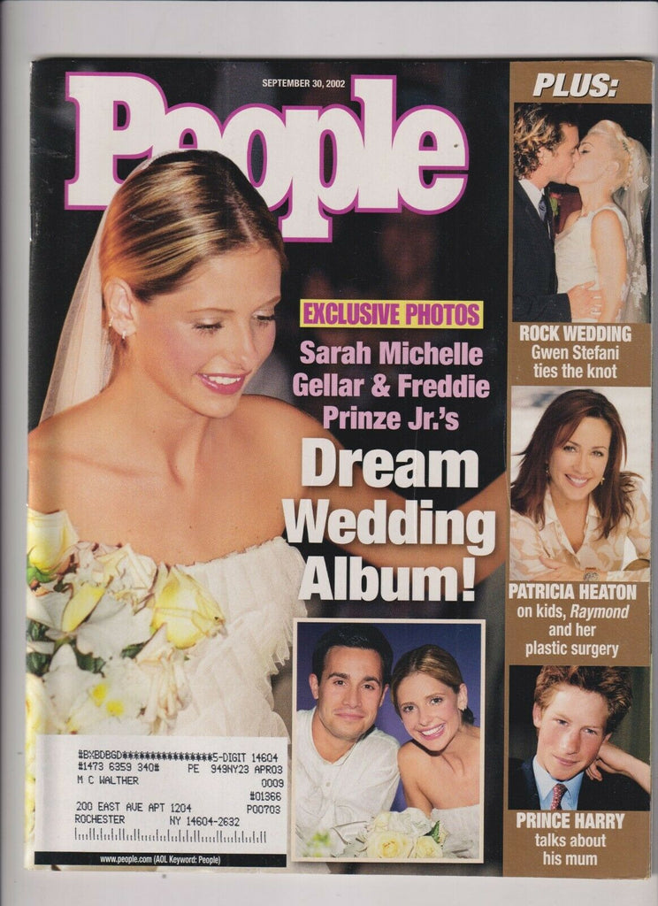 People Mag Sarah Michelle Gellar Freddie Prinze Jr September 30 2002 102319nonr