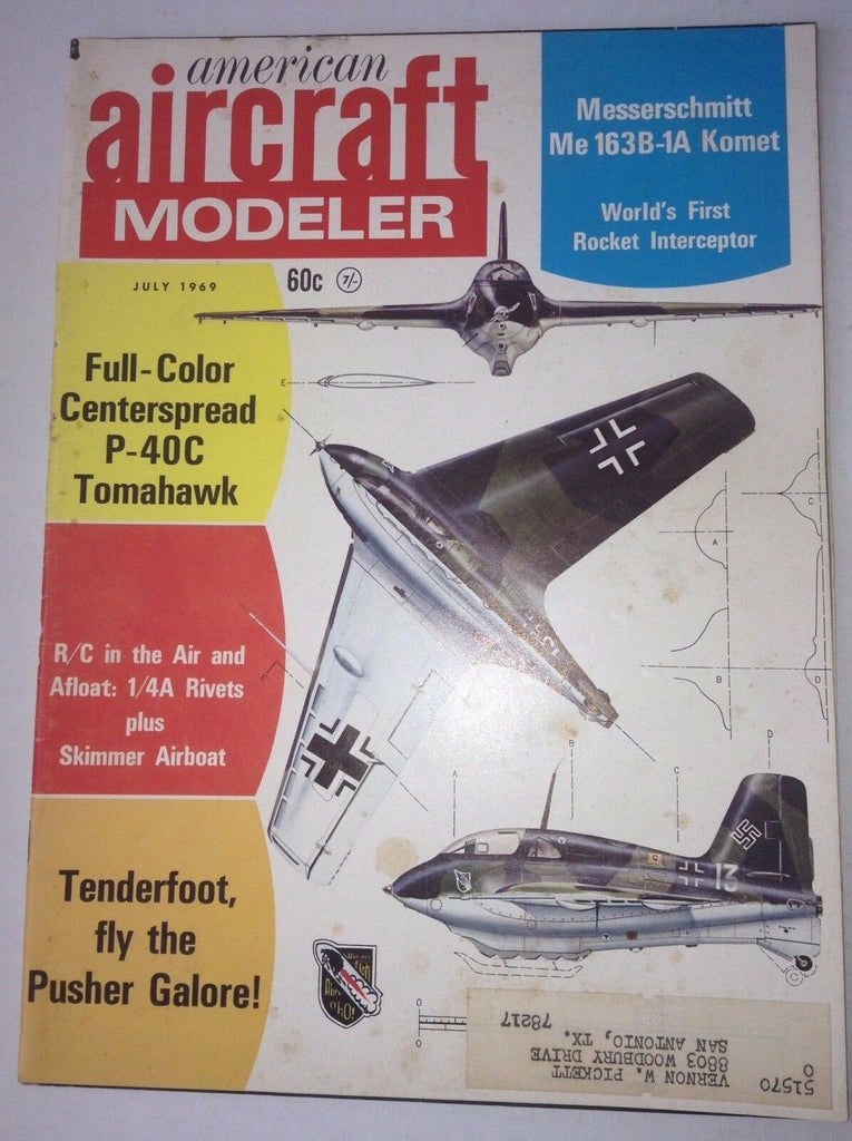 Aircraft Modeler Magazine P-40C Tomahawk Me163B-1A Komet July 1969 041717nonrh