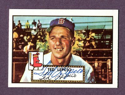 Autographed Signed 1952 Topps Reprint Series #335 Ted Lepcio Red Sox w/coa jh33