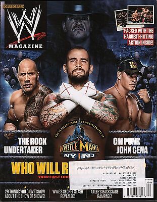 WWE Magazine April 2013 CM Punk, The Rock, John Cena w/ML EX 121115DBE