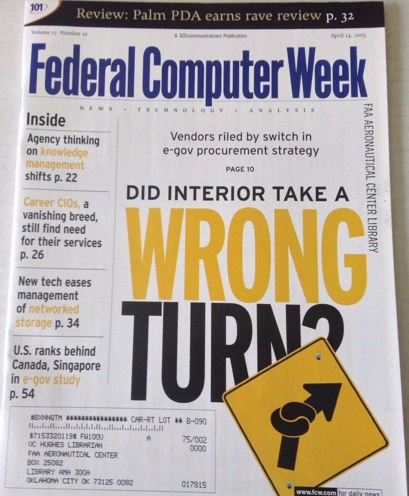 Federal Computer Weekly Magazine EGov Procurement April 14, 2003 080117nonrh
