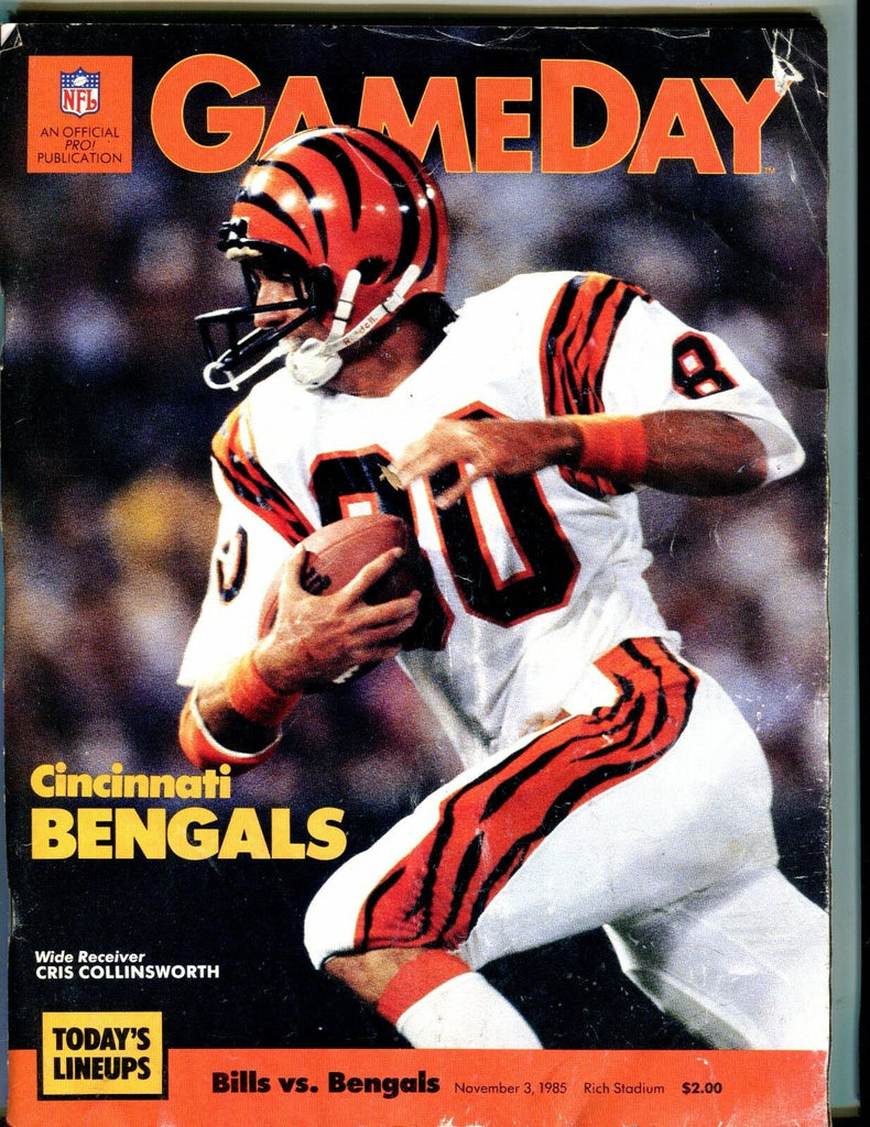 GameDay Magazine Bills vs. Bengals 1985 Cris Collinsworth VG 053117nonjhe