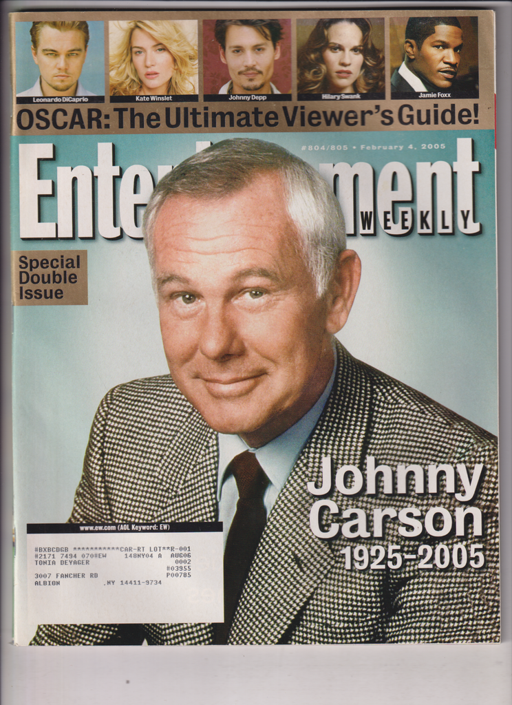 Entertainment Weekly Leonardo DiCaprio Johnny Carson February 4, 2005 011820nonr