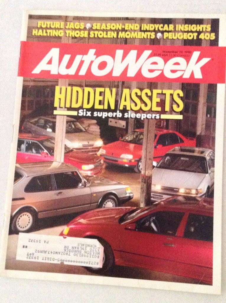 Autoweek Magazine Six Superb Sleepers Future Jags November 19, 1990 011617rh