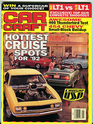 Car Craft Magazine January 1992 Hottest Cruise Spots for '92 EX 022216jhe