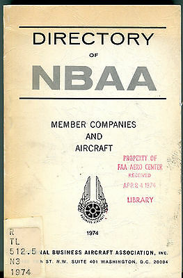 Directory Of NBAA Member Companies And Aircraft 1974 EX FAA 030816jhe