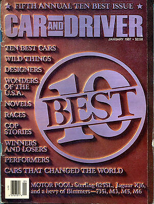 Car and Driver Magazine January 1987 5th Annual Ten Best Issue VG 122915jhe